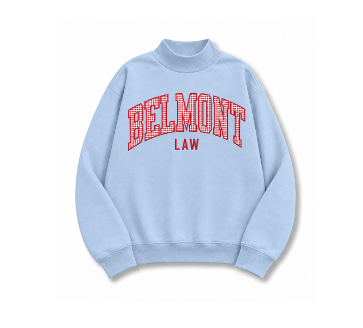 Belmont Law Gingham Mock Neck