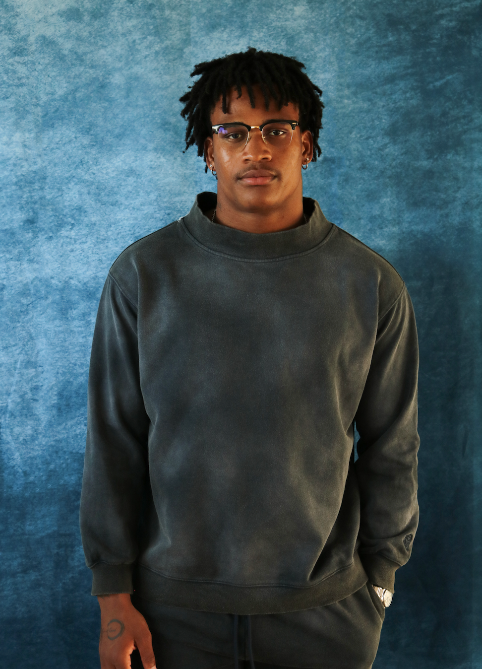 Acid Wash Mock Neck
