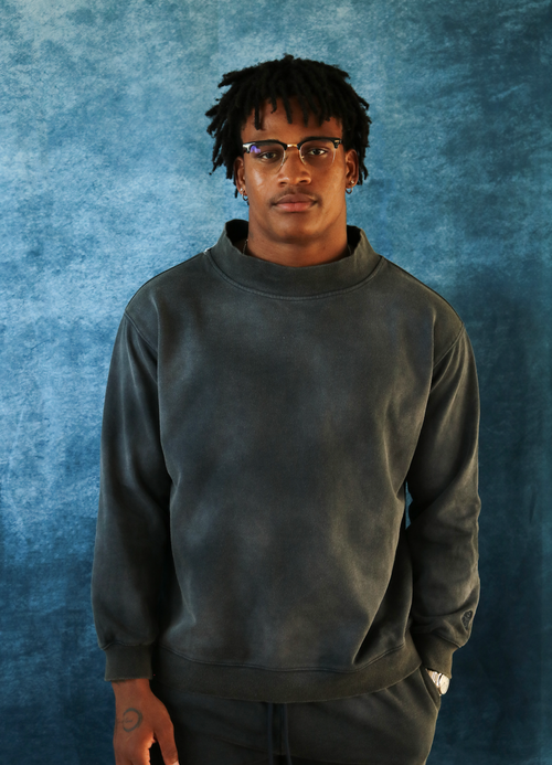 Acid Wash Mock Neck – Oui Wear